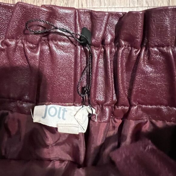 Jolt Nordstrom Faux Vegan Leather Red Mini Skirt size S  Winter Fall Outfit - Picture 4 of 4